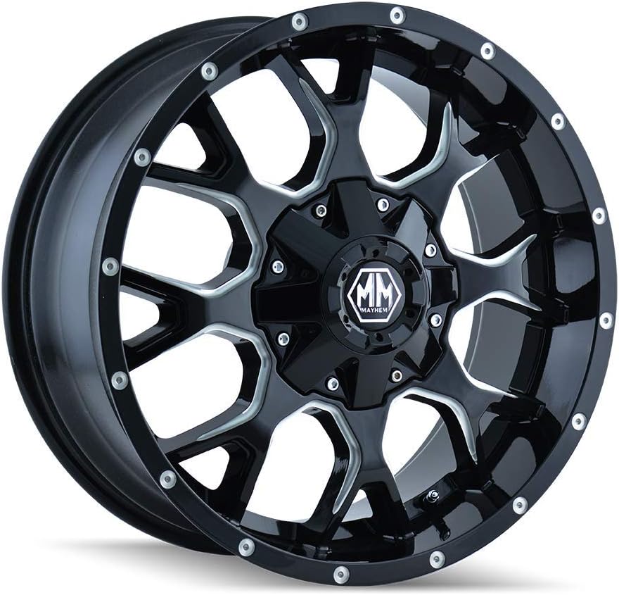 MAYHEM WARRIOR Black/Milled Spokes Wheel (17 x 7.5 inches /5 x 108 mm, 40 mm Offset) MAYHEM WARRIOR Black/Milled Spokes Wheel (17 x 7.5 inches /5 x 108 mm, 40 mm Offset)