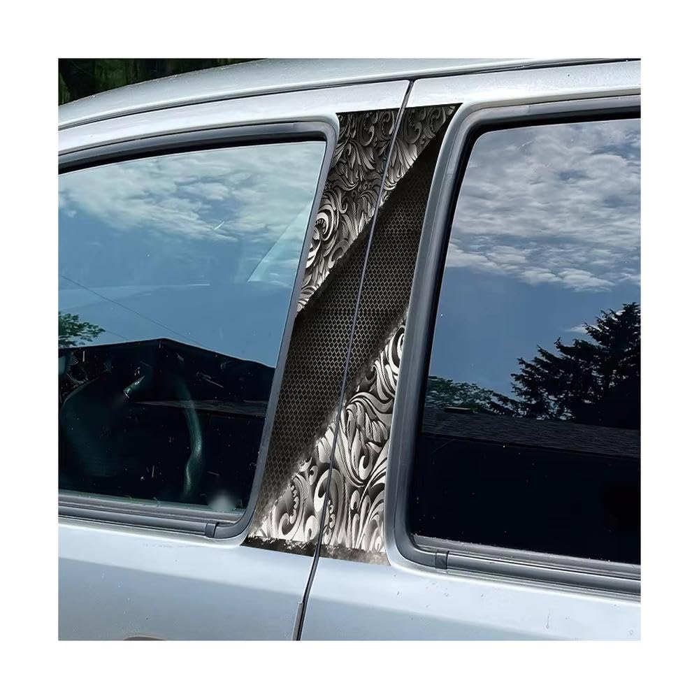Bertdcx One Color Automotive B-Pillar Filigree Pattern Glossy Material Protective Film Auto Parts