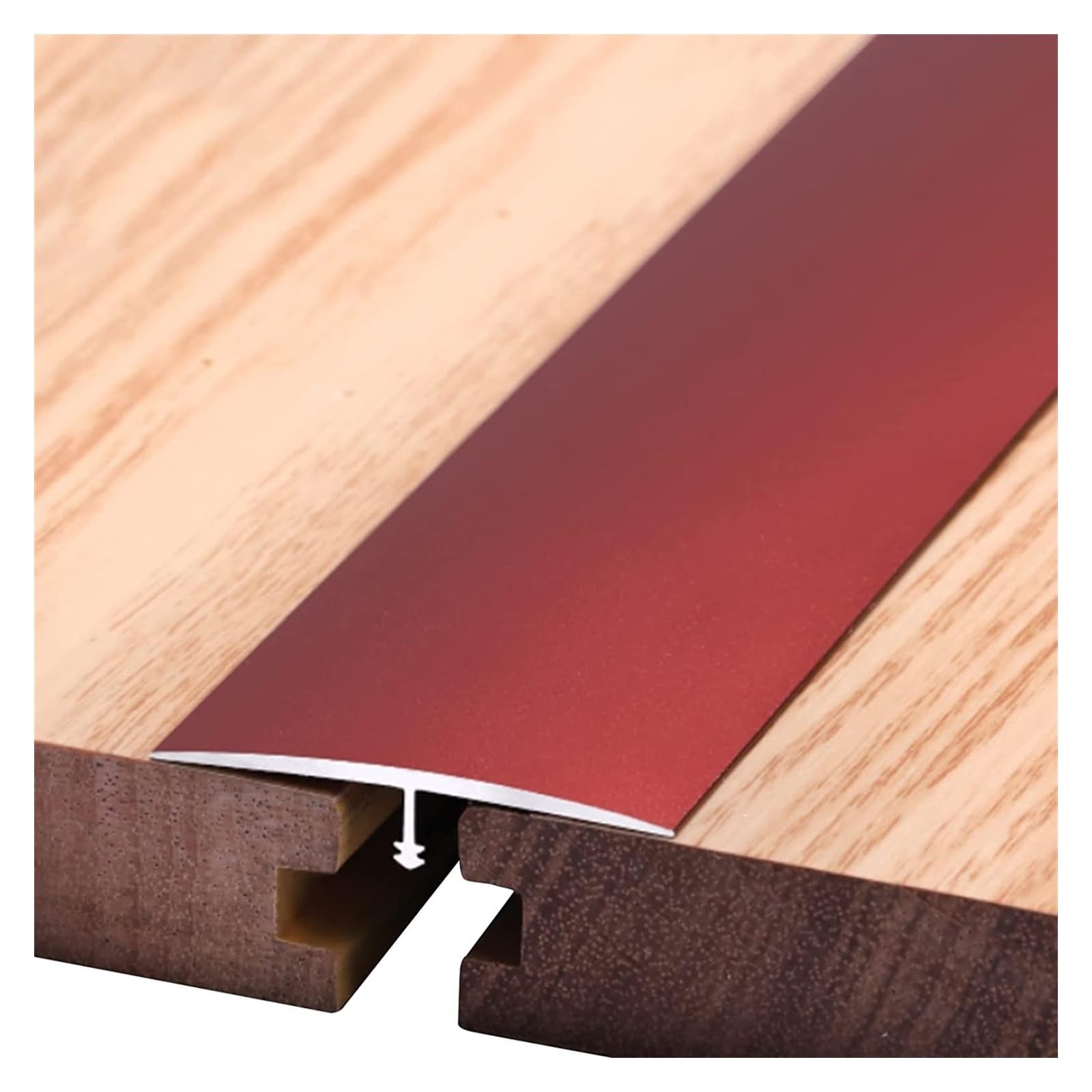 Profilo di Transizione, Striscia di Soglia, Transizione del bordo del tappeto, riduttore a T con finitura smerigliata, for pavimenti irregolari/pavimenti in legno duro/portico/garage(Red)
