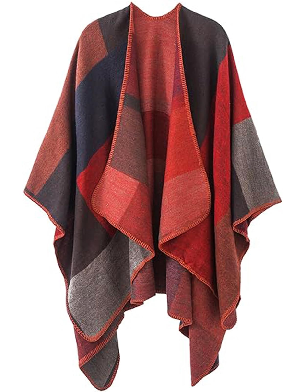 Women's Shawl Wraps Open Front Poncho Cape Oversized Sweaters Casual Cardigan Shawls for Fall Winter