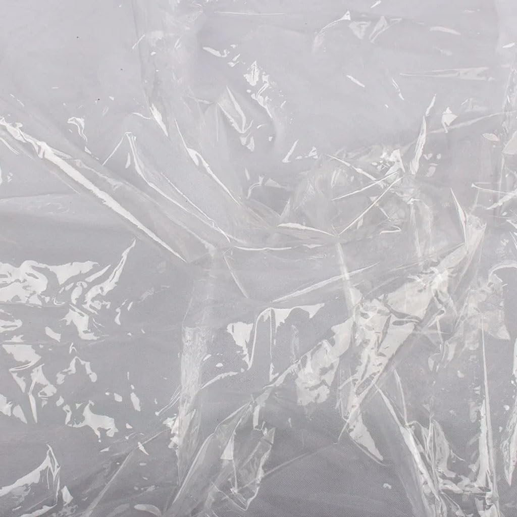 1pcs Transparent TPU EVA Clear Fabric Windproof and Waterproof Raincoat Dress Vinyl Sewing Materials 135cm Wide - By Yard(0.1mm Thick)