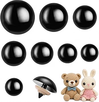 80pcs Large Safety Eyes for Amigurumi Eye for Stuffed Animals Craft Crochet Dolls Eyes for DIY Puppets Bear Crafts Animals Amigurumi Making Supplies