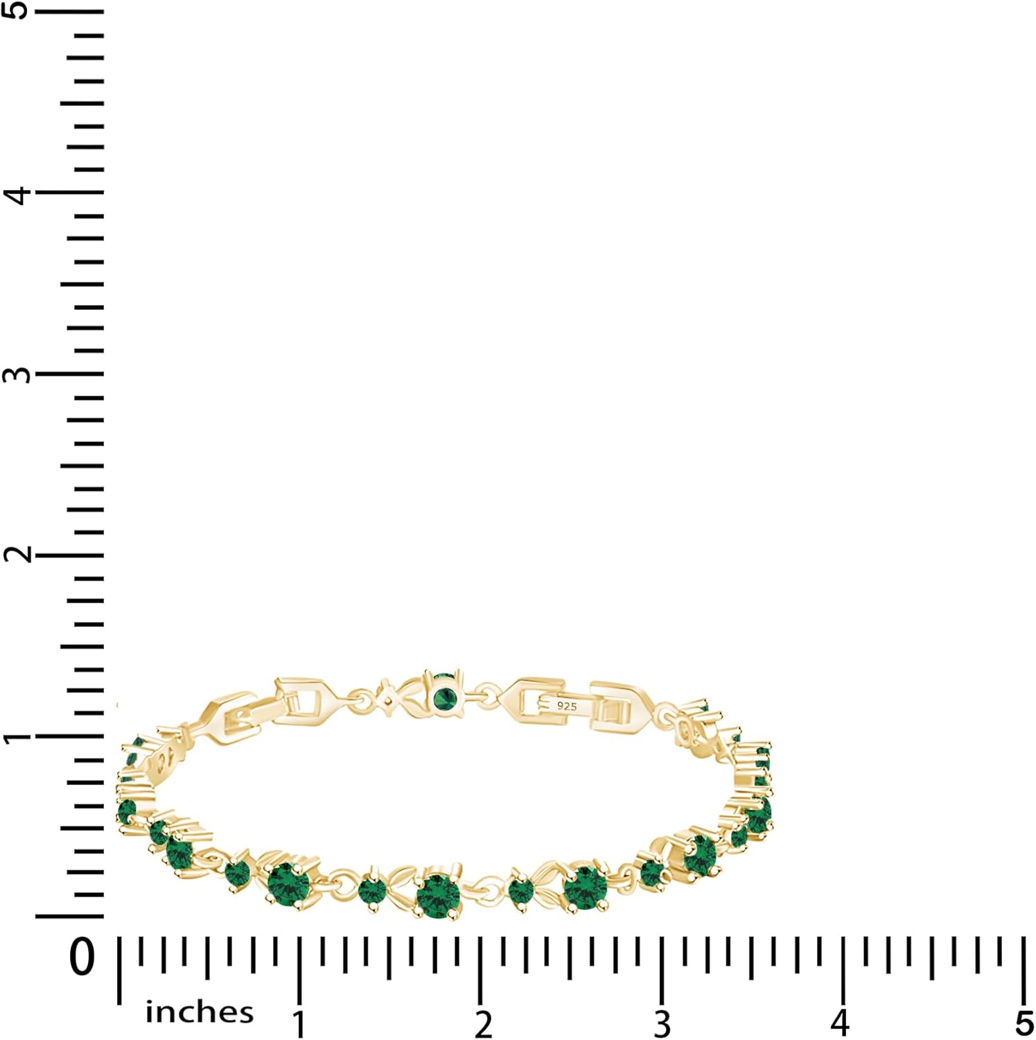 AFFY 14k Yellow Gold Over Sterling Silver Leaf Shape Tennis Bracelet Gift For Her