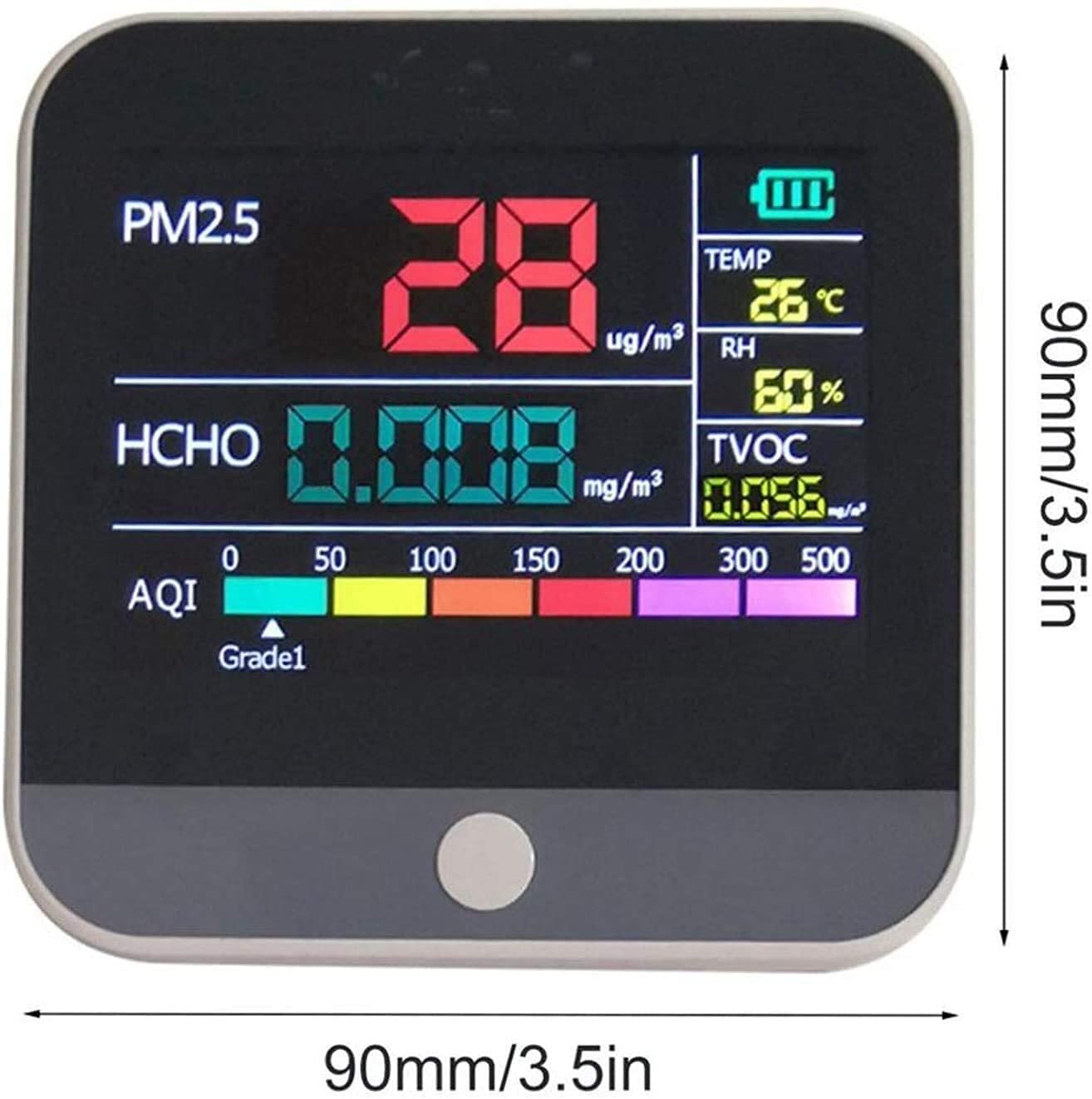 Analizzatore di Gas, PM2.5 Formaldeide (HCHO) TVoc Tester Detector Air Inquinamento atmosferico Monitor Temp/Hum Diagnostic Meter Tool