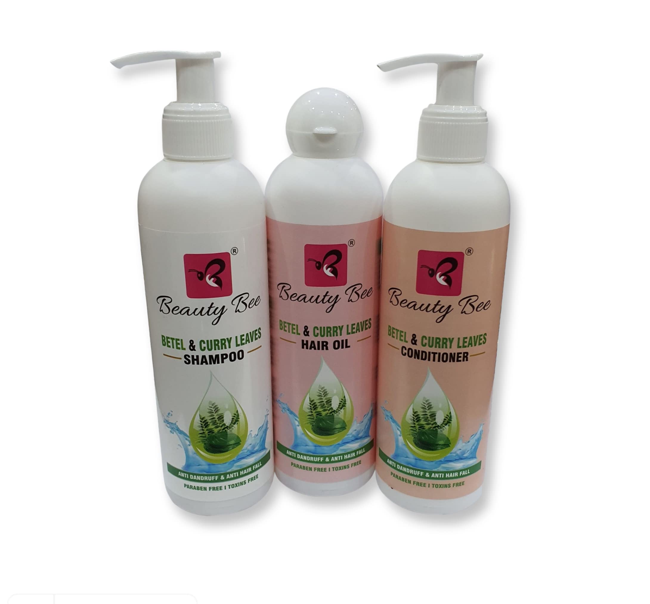 Beauty Bee Betel And Curry Leaves Vitamin E Hair Care Combo (Shampoo+ Hair Conditioner+ Hair Oil) For Damage And Weak Hair 200 ml. Pack Of 3) With Guaranteed Stop Hair Fall Within a Month