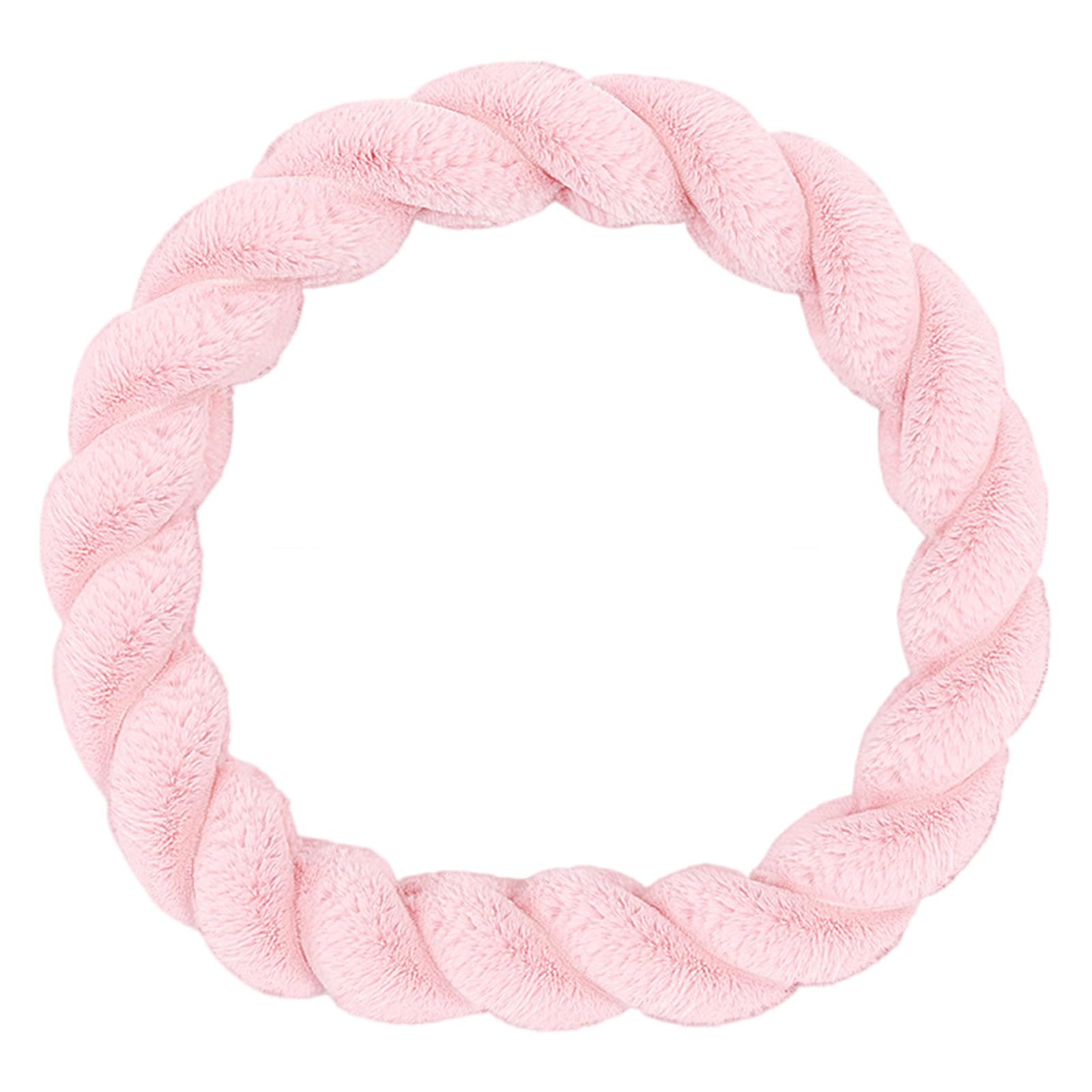 SUPBEI Car Steering Wheel Cover 14.5-15inch Anti-Slip Safety Comfortable Desgin Twisted Fur Black Soft Steering Wheel Cover Fuzzy Fluffy Car Steering Cover with Soft Faux Fur Touch,Pink