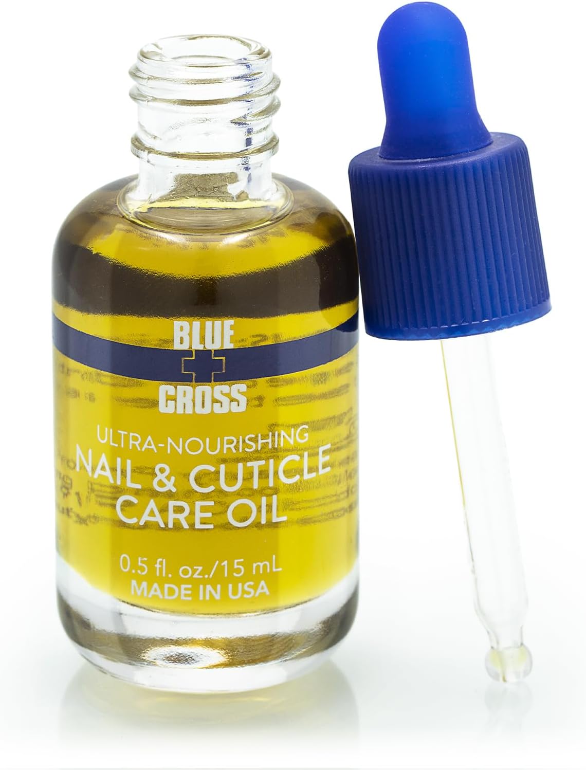 Blue Cross Professional Nail Care, All Natural Mineral Oil Free, Ultra-Nourishing, Hydrating, Moisturizing Nail & Cuticle Oil, Lemongrass + Lavender Scented Essential Oils, Made in USA, 0.5 fl oz/15mL