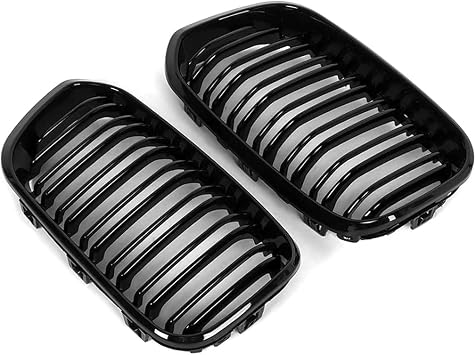 Pair Gloss Black Front Kidney Grille Grill for 1 Series F20 F21 2015-2017,51137371685,51137371686