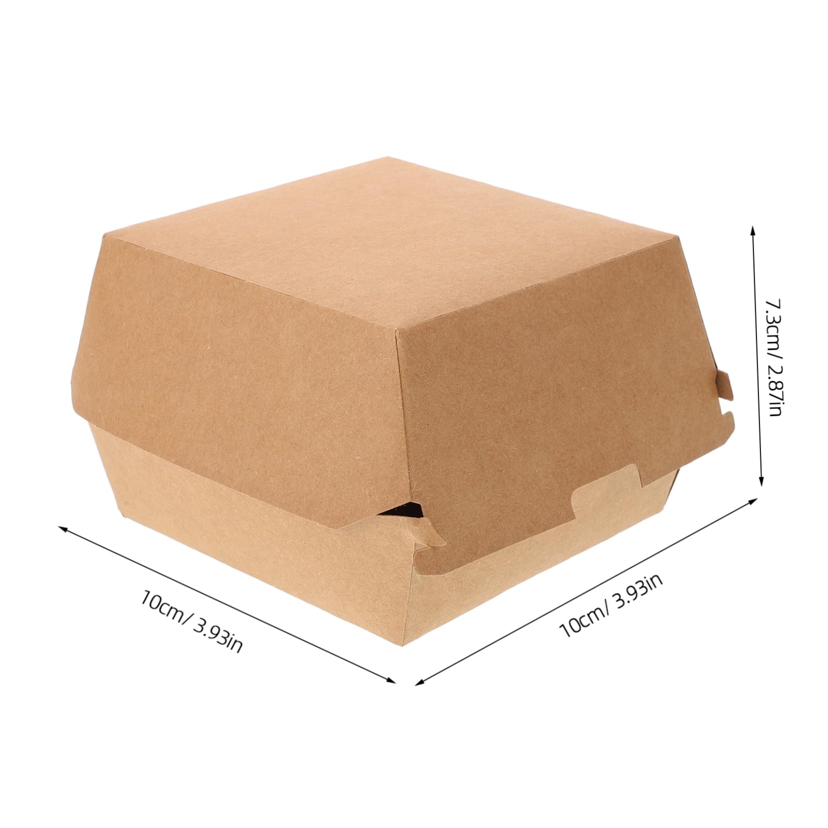 Alipis Elegant Kraft Paper Burger Boxes 50pcs Clamshell Take Out Containers Baking Packaging Boxes