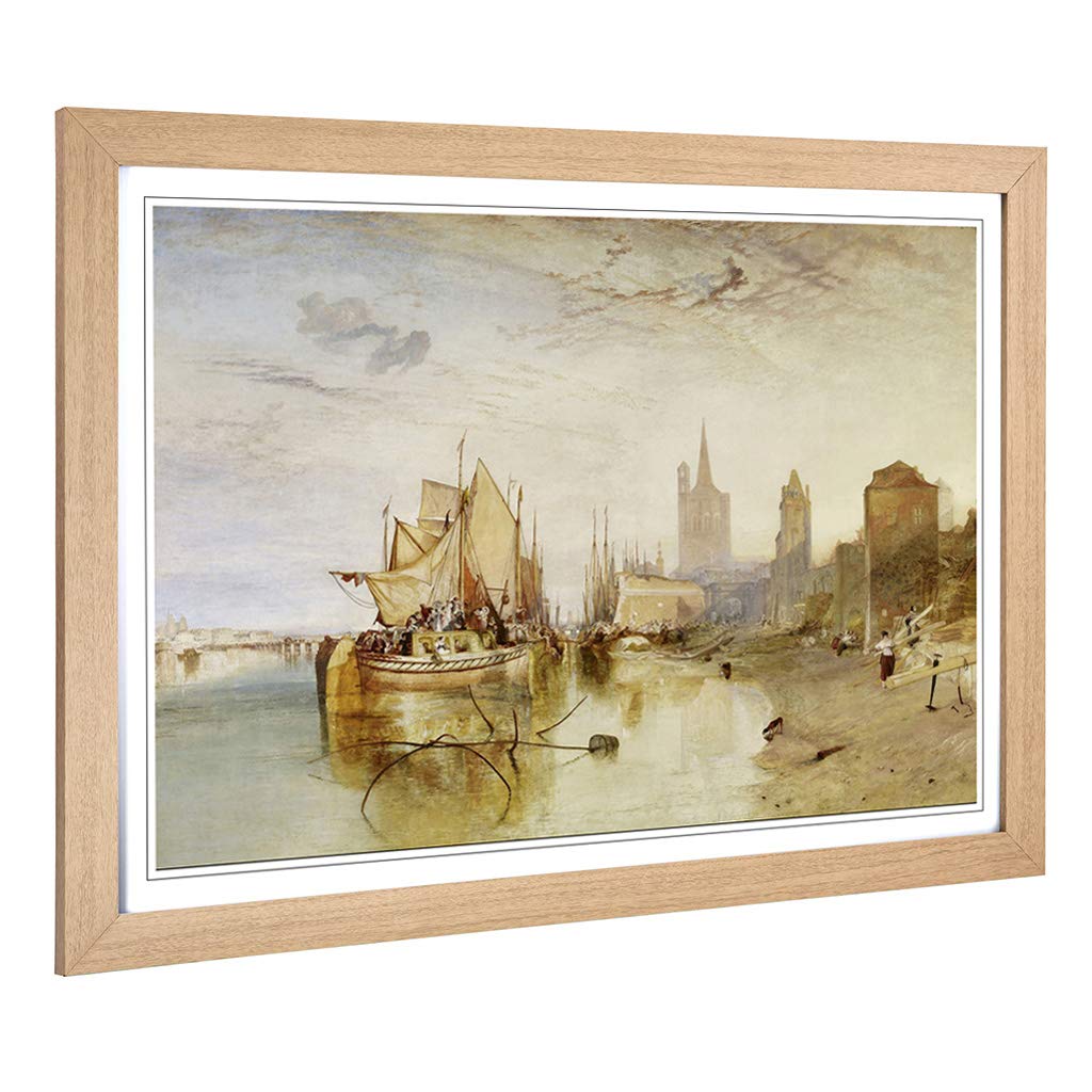 Big Box Art Framed Print of Joseph Mallord William Turner The Arrival of a Packet Boat Design | Wall Art Picture| Home Decor for Living Room, Bedroom, Office, Oak, A2 / 24.5x18 Inch / 62x45cm