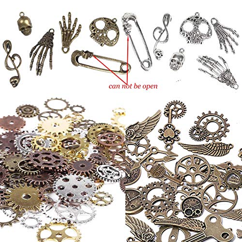 BIHRTC 200 Gram Antique Steampunk Gear DIY Assorted Mixed Color Metal Cog Wheel Skull Brass Key Pendant Charms for Craft Jewelry Making Accessory steampunk buy now online BIHRTC 200 Gram Antique Steampunk Gear DIY Assorted Mixed Color Metal Cog Wheel Skull Brass Key Pendant Charms for Craft Jewelry Making Accessory steampunk buy now online