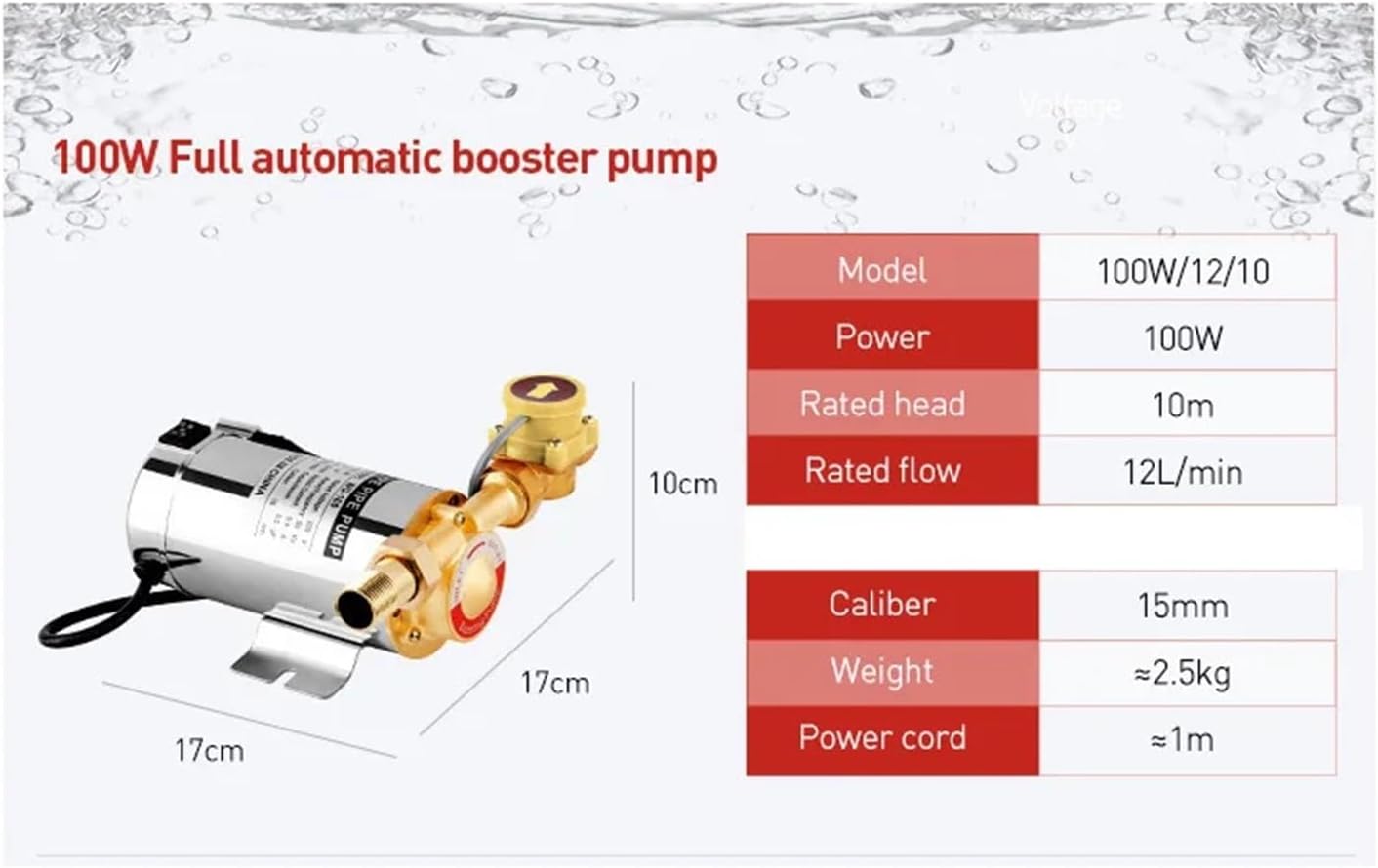 220V/110V booster pump household silent tap water pipe with automatic flow switch solar hot and cold water pump(220V)