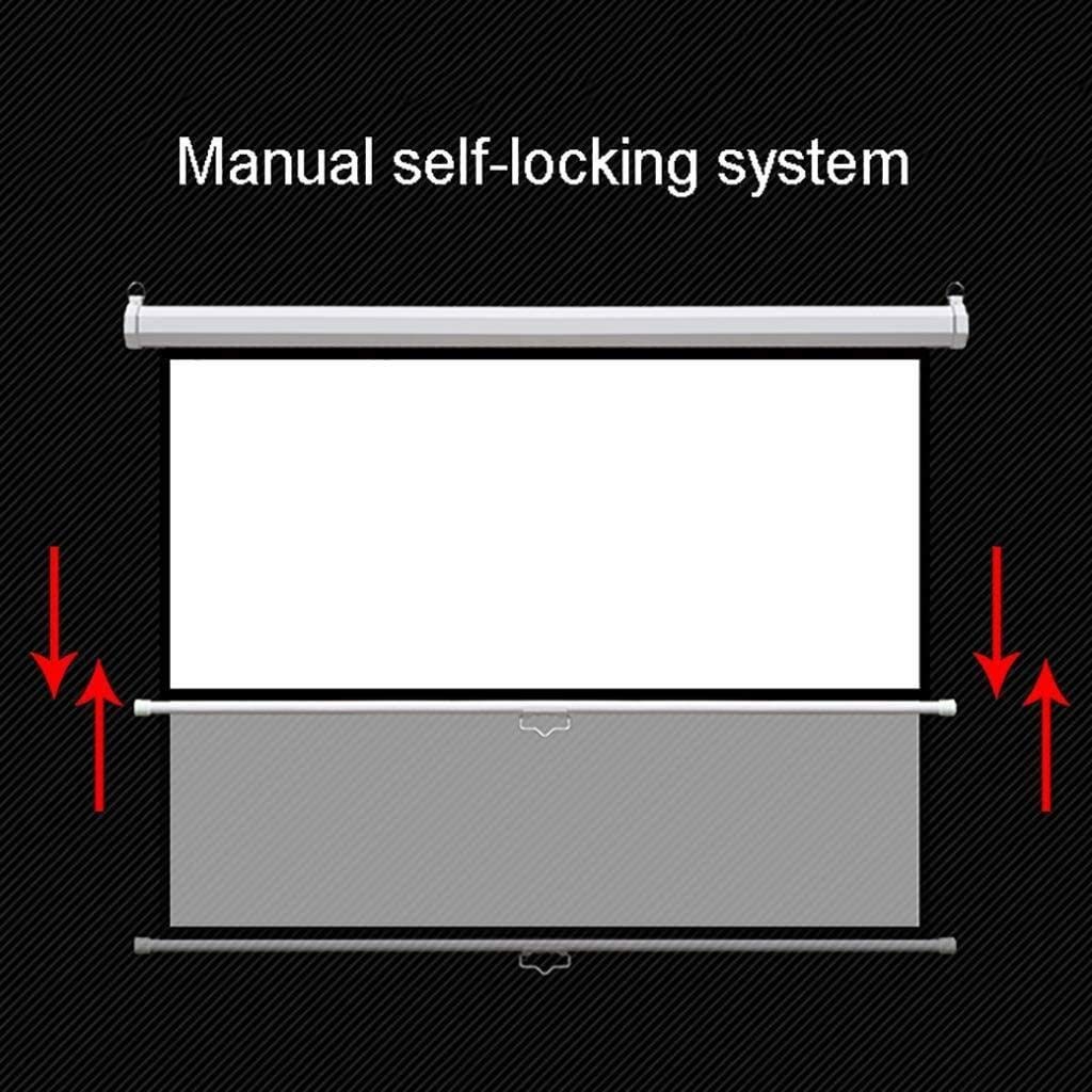 Schermo disegnato a mano for proiettore, schermo autobloccante Schermo manuale montato a parete disegnato a mano da 72/84/100 pollici, for ufficio domestico HD(100inch)