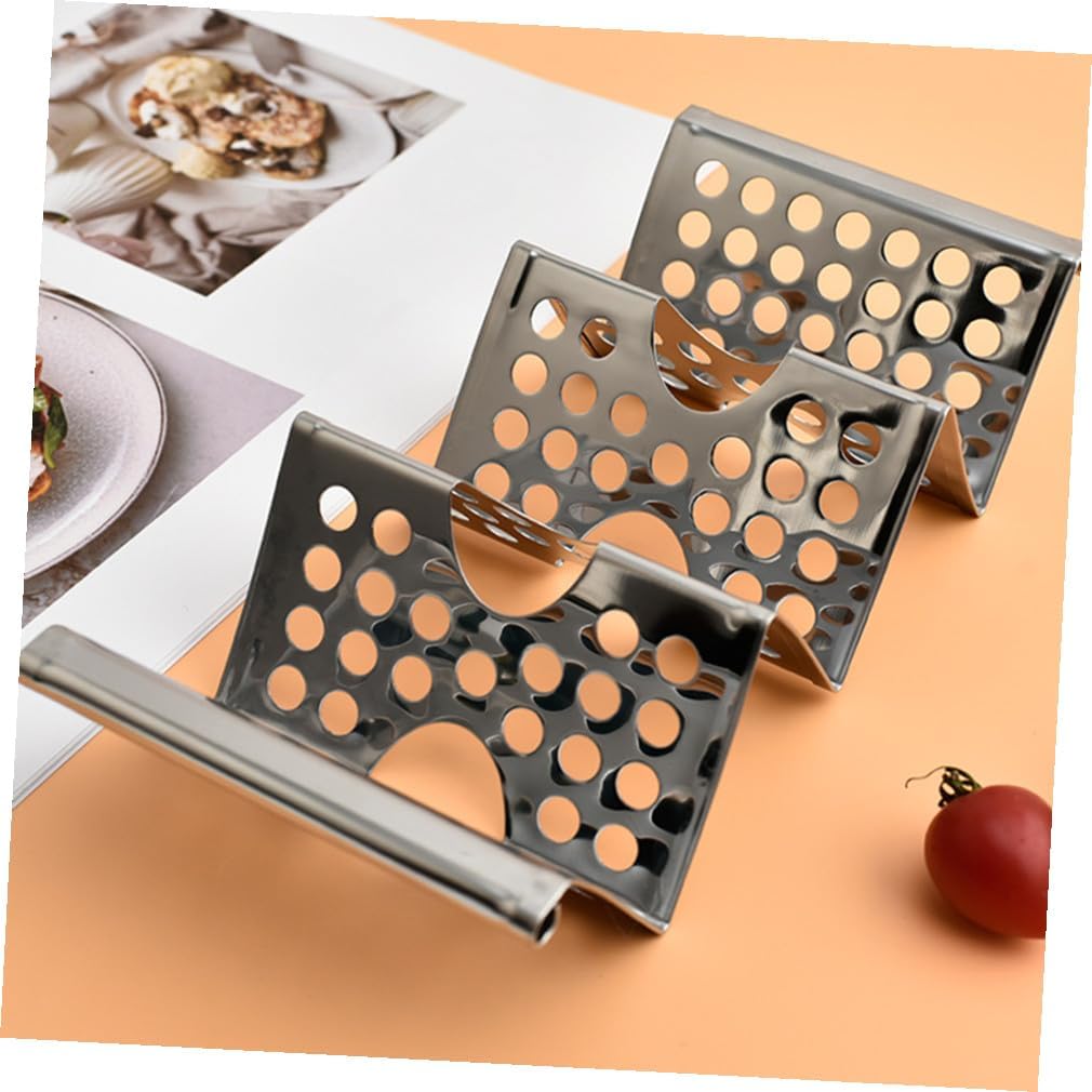 FUOYLOO Stainless Steel Taco Holder Rack Burrito Stand Vertical Taco Organizer for Easy Filling and Space-saving Storage