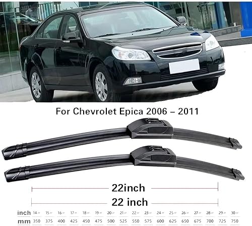Miniatura 3 de Escobillas de limpiaparabrisas delantero compatibles con Chevrolet Epica 2006-2011 para parabrisas de automóvil, cepillos de lluvia de 22 + 22