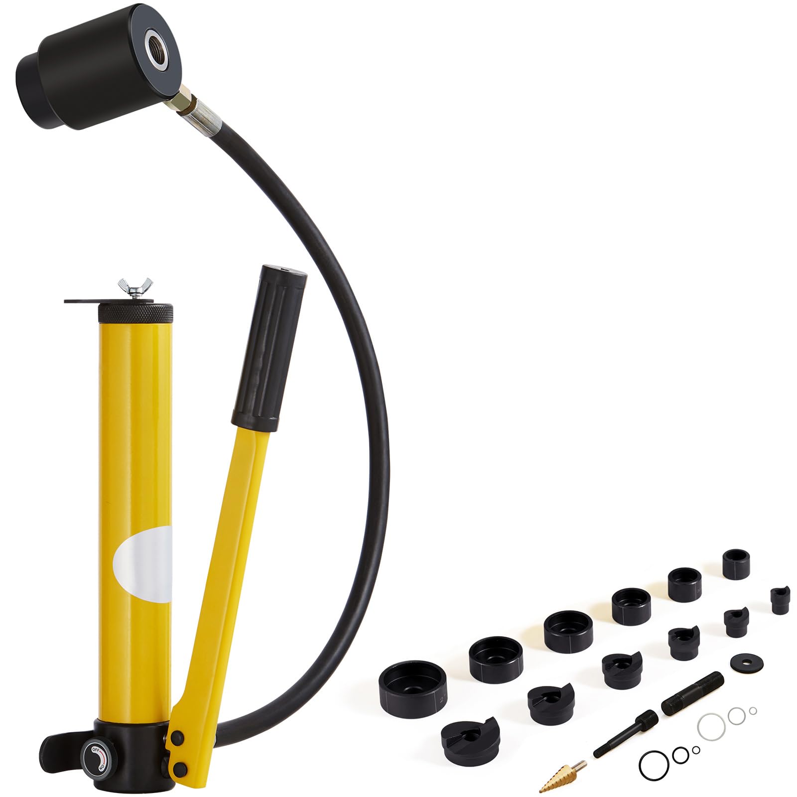 Happybuy Hydraulic Knockout Punch Kit - Your Ultimate Hole Cutting Solution. 10 Ton Power for Precision Cuts from 1/2