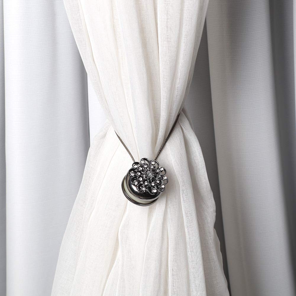 SYH&AQYE Embrasses magnétiques pour Rideaux, embrasses de Rideaux en Alliage de Boucle de Rideau magnétique de Style européen avec décoration de fenêtre en Strass