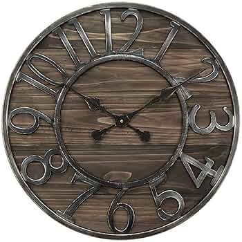 木製 壁掛け時計 アンティーク ヴィンテージ アメリカ Amazon.co.jp: 壁掛け時計、レトロクリエイティブビッグウッド