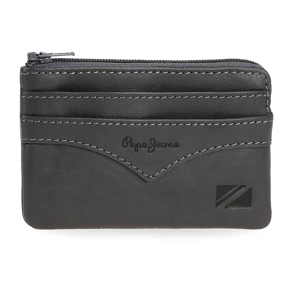 Pepe Jeans Jacket Monedero Gris 11x7x1,5 cms Piel by Joumma Bags