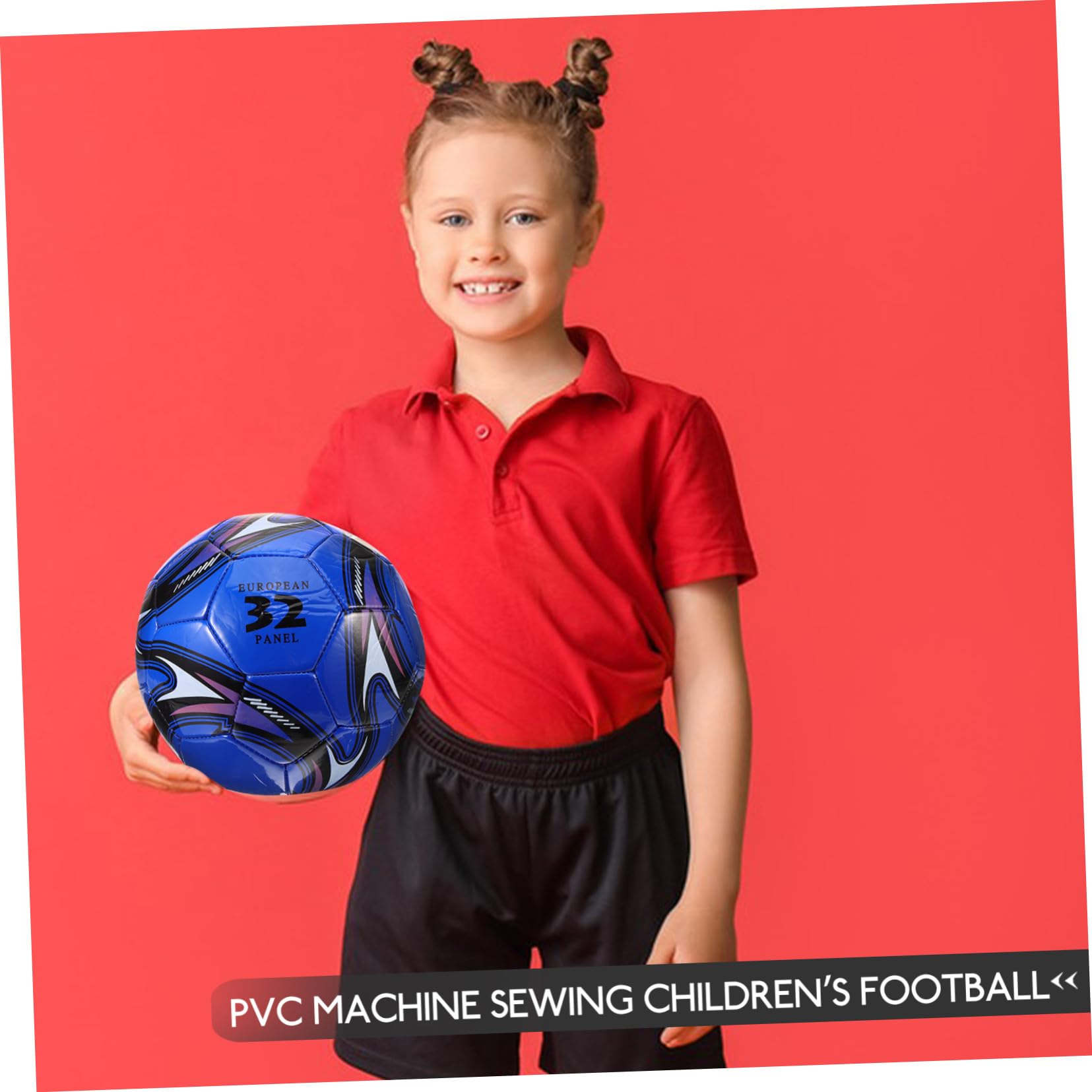 Balón de Fútbol 5 PVC para Niños, Balón Inflable para Entrenamiento, Tamaño Pequeño, Color Azul Tornado, Pelota de Fútbol para Exterior, Adecuado para Juego y Práctica Escolar