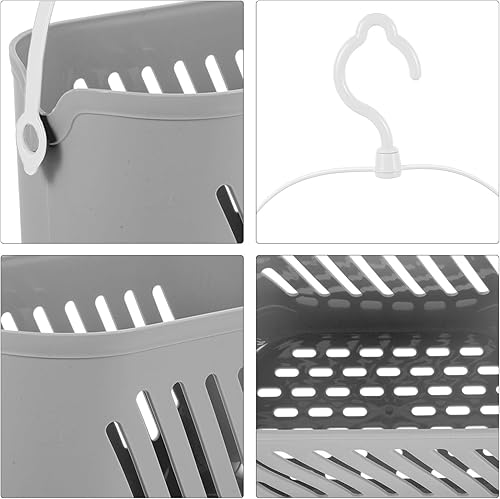 Miniatura 6 de STOBAZA Cesta de almacenamiento colgante para baño, gancho organizador de ducha de plástico para artículos de tocador, suministros de limpieza y