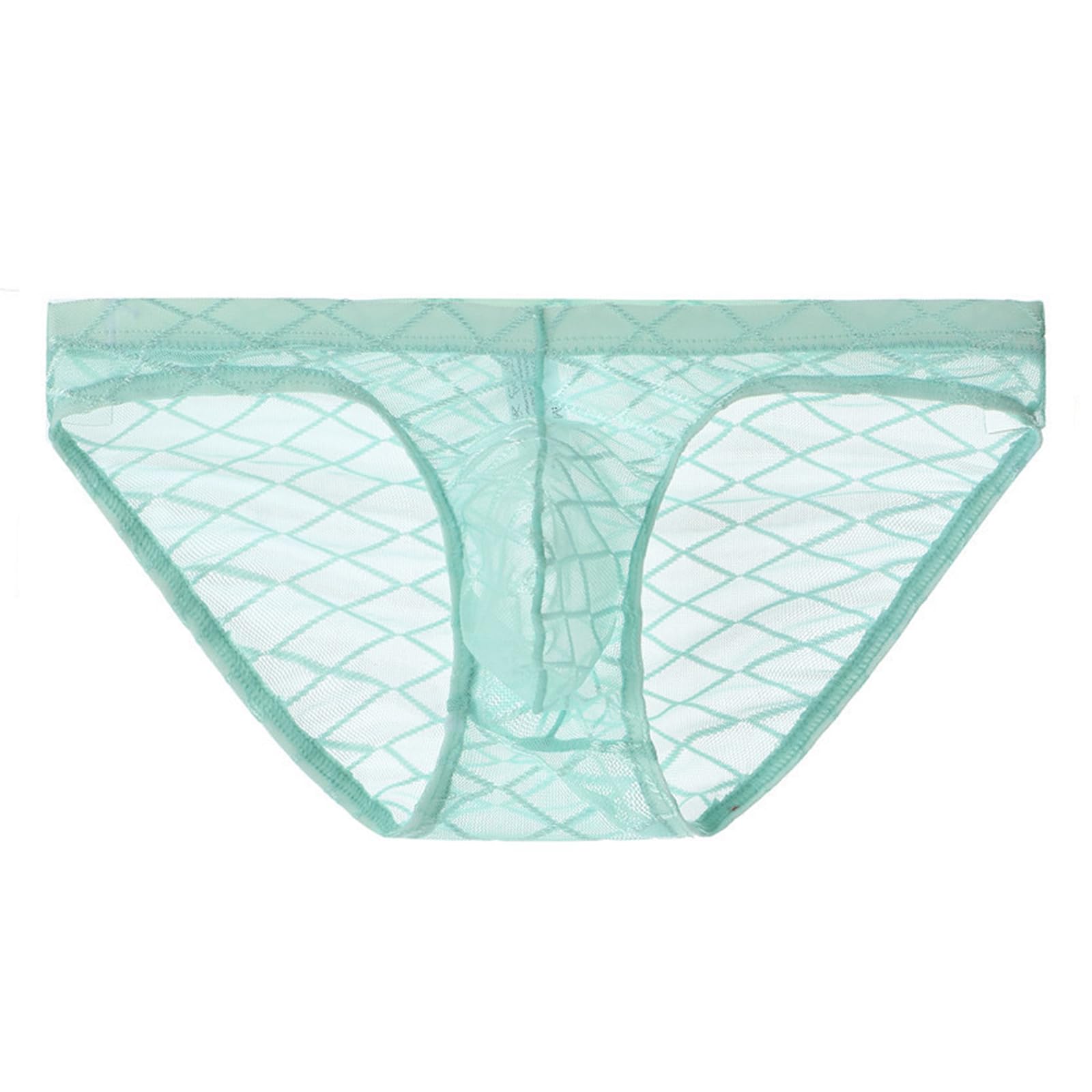 PWMENLK Men's Brief Underwear Ice Silk See Through Sexy Underpants Sports Letter Thong Underwear Seamless Thong Bikini