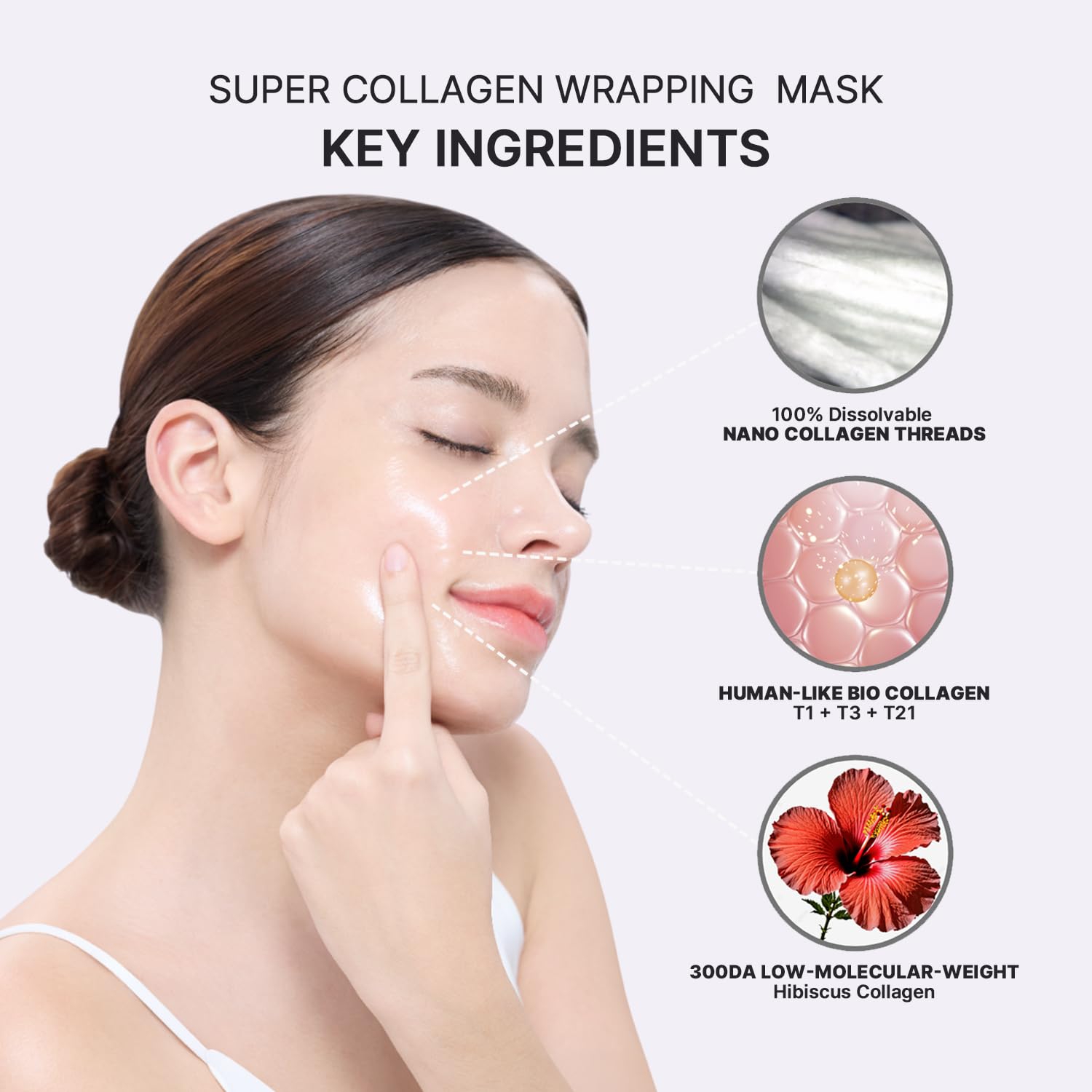 AROCELL Super Collagen Wrapping Peel Off Facial Mask with Soft Silicone Brush - Image 3