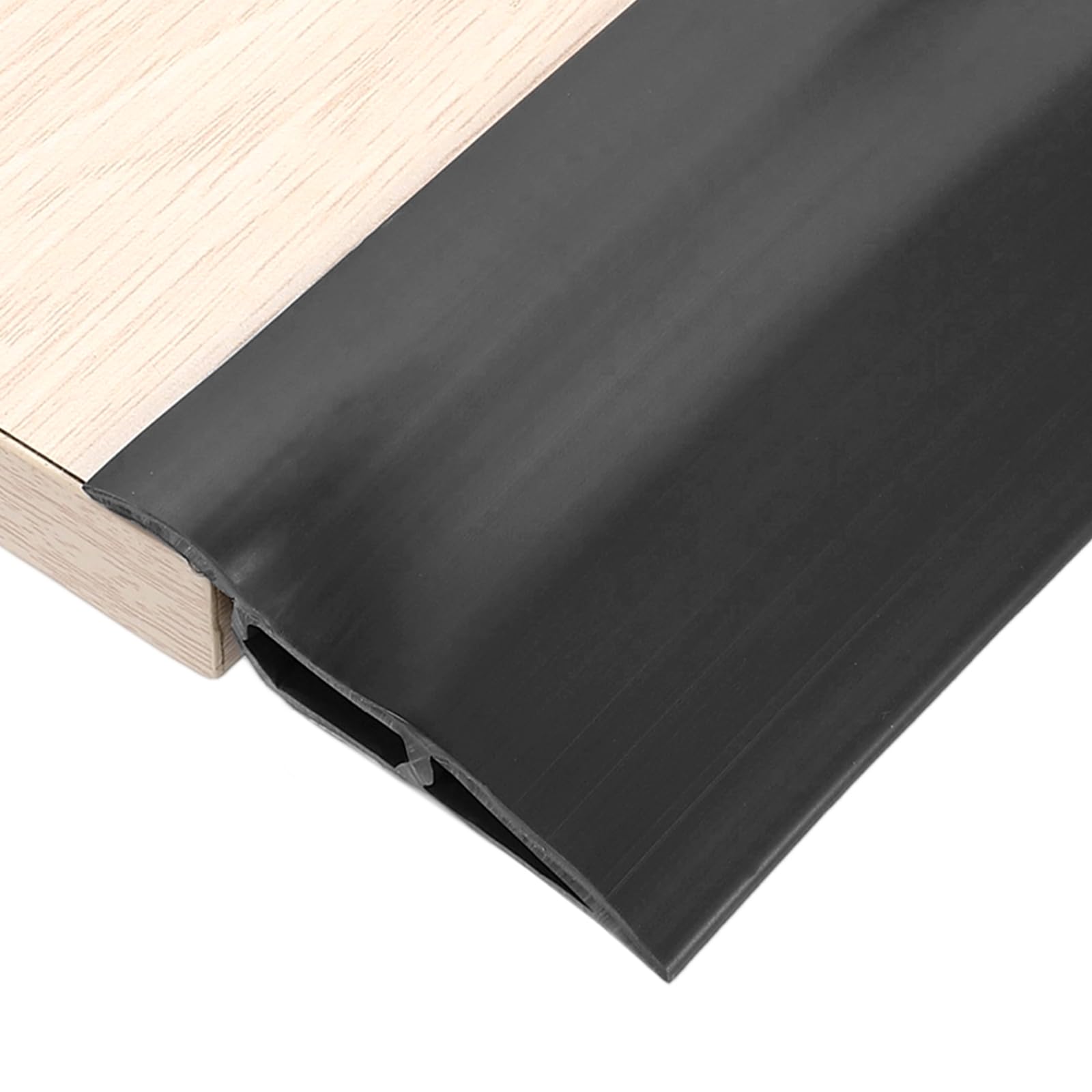 sourcing map 6.56Ft x 2.8" x 0.71" Floor Transition Strip, Self Adhesive Carpet Edge Strip, Vinyl Gap Cover, Laminate Edge Trim for Uneven Surfaces from 1/2" to 9/16", Black
