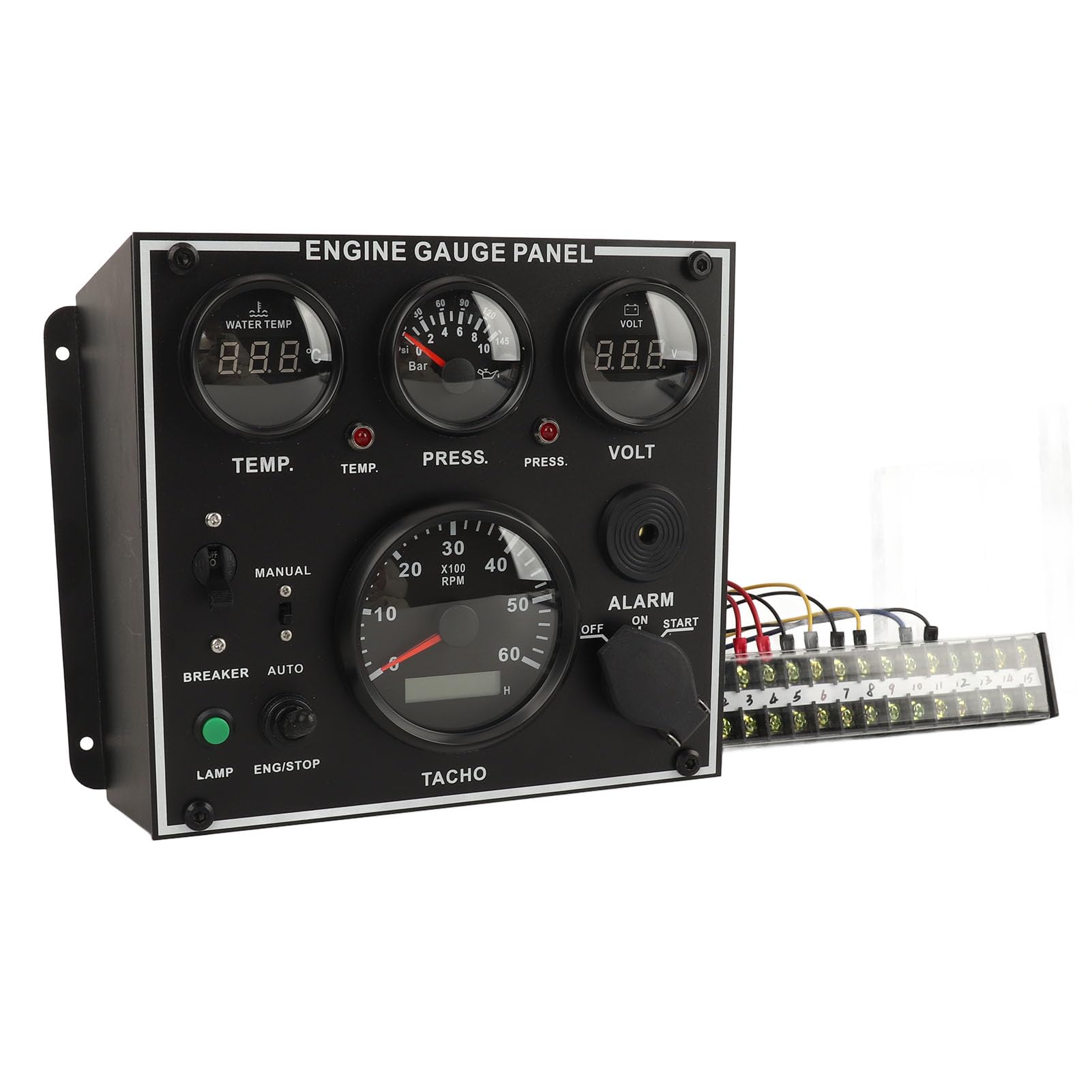Cocoarm Conjunto de Indicadores Digitales, Panel de Indicadores de Motor, Temperatura del Agua, Tacómetro de Temperatura del Aceite para Barco, RV, Camión, 40-248 Fahrenheit
