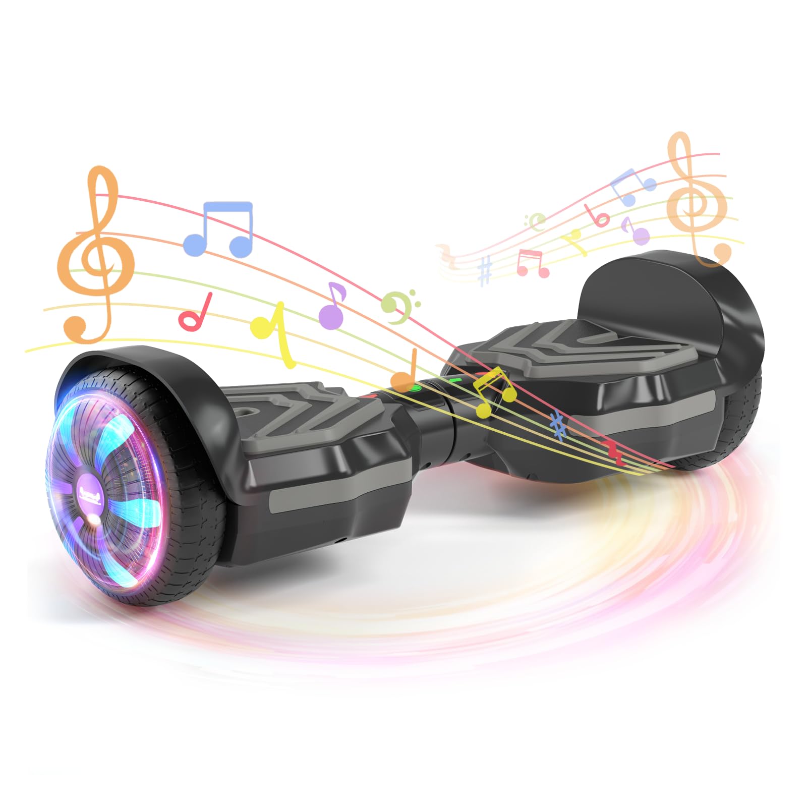 Scooter, Bluetooth Speakers and LED Light-Up Wheels, APP Control, Dual 250W Motors, 8.5 mph Max Speed & 8.5 Miles Max Range, Gifts for Kids Adults Girls Boys