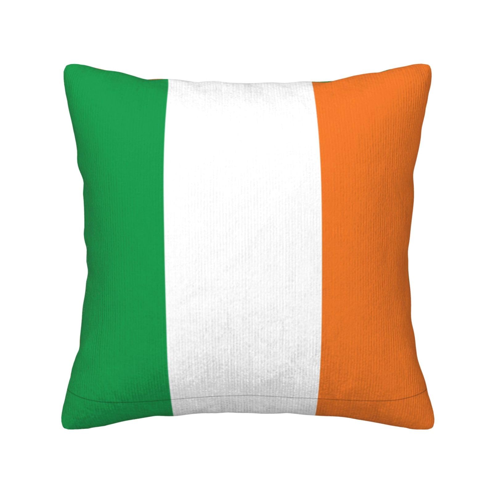 HGIUYDRD Flag of Irish Print Corduroy Throw Pillow with Invisible Zipper Closure for Living Room, Couch and Bed