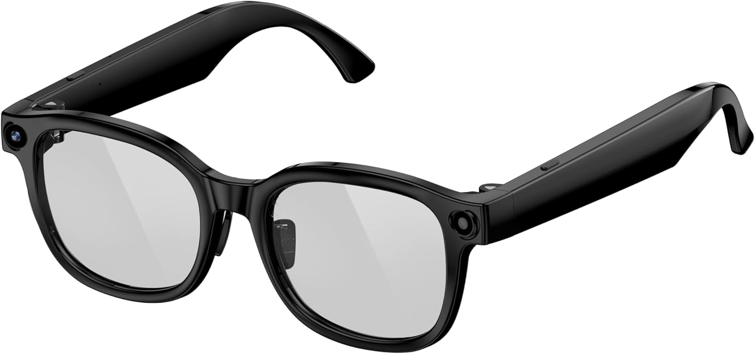 Crazypig AI Translator Camera Glasses – 8MP HD Camera, Real-Time 70+ Languages Translation, IP54 Waterproof Smart Glasses for Travel Business Meetings