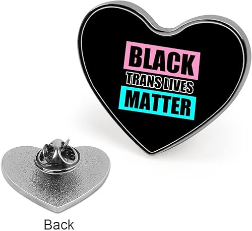 Miniatura 3 de Broche negro Trans Lives Matter con diseño de corazón, insignia, elegante, para ropa, bolsa, chaqueta, accesorios