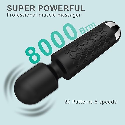 Miniatura 3 de Masajeador personal de espalda, masajeador de mano impermeable y recargable, 20 velocidades, 8 patrones, masaje de vibración, perfecto para