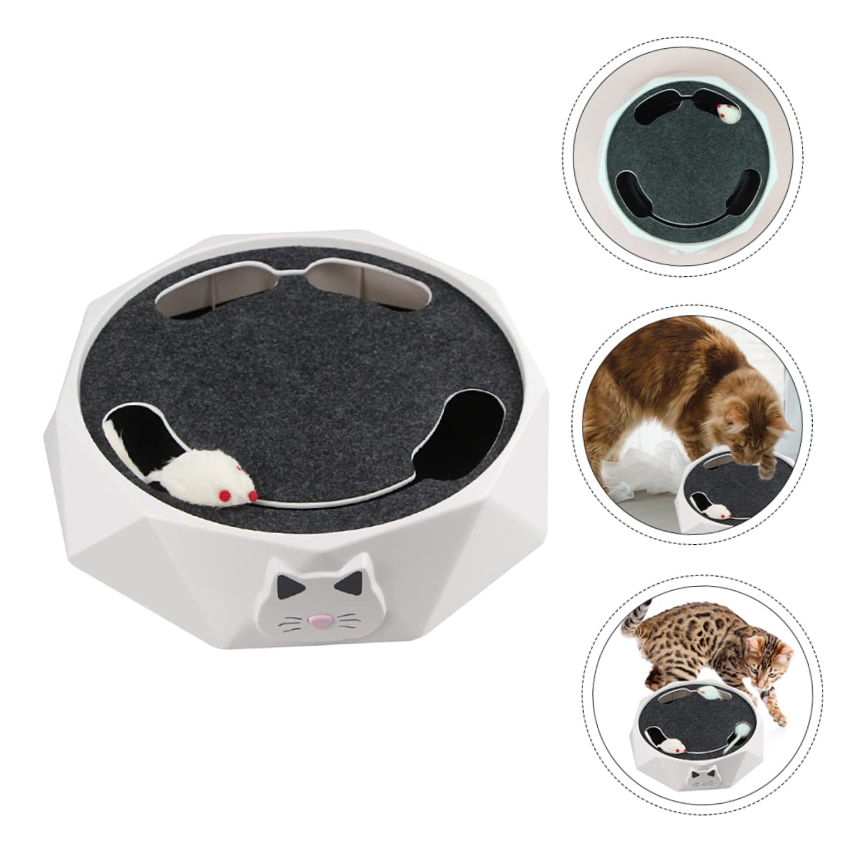 Toddmomy Jouet Interactif Automatique pour Chat Souris Électronique Blanche en Abs, Fonctionnant sur 3 Piles AA, Portable pour Exercice et Amusement des Chatons