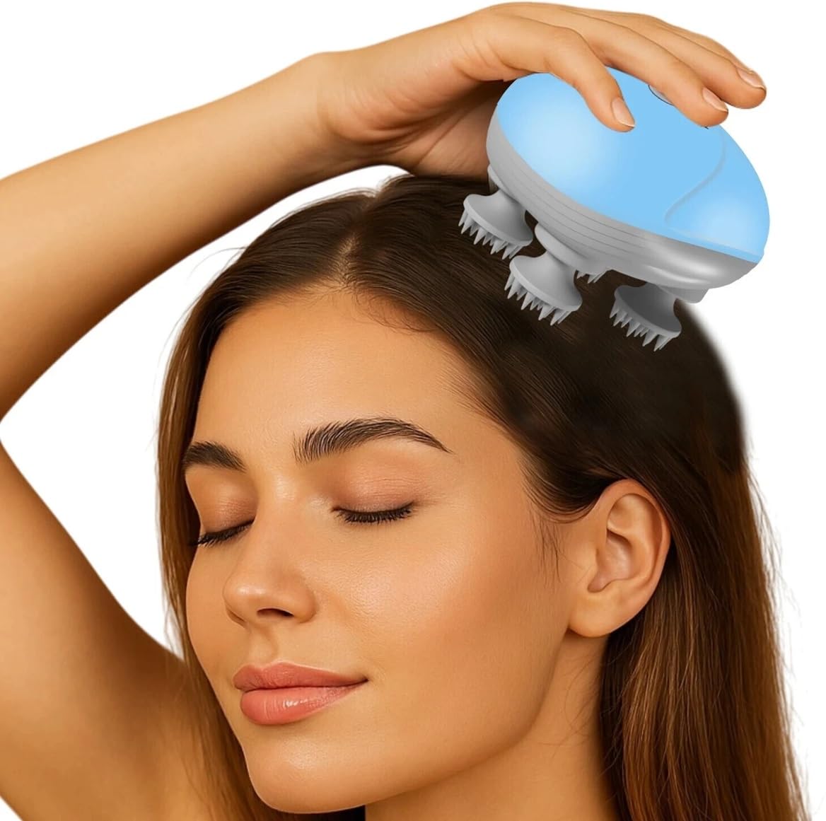 NLB Enterprise Revive Scalp Massage | 96 Silicon Knana Binds With Viosya Head | Scalp for hair growth, body and head masagar, body pain and relaxation massage (blue)