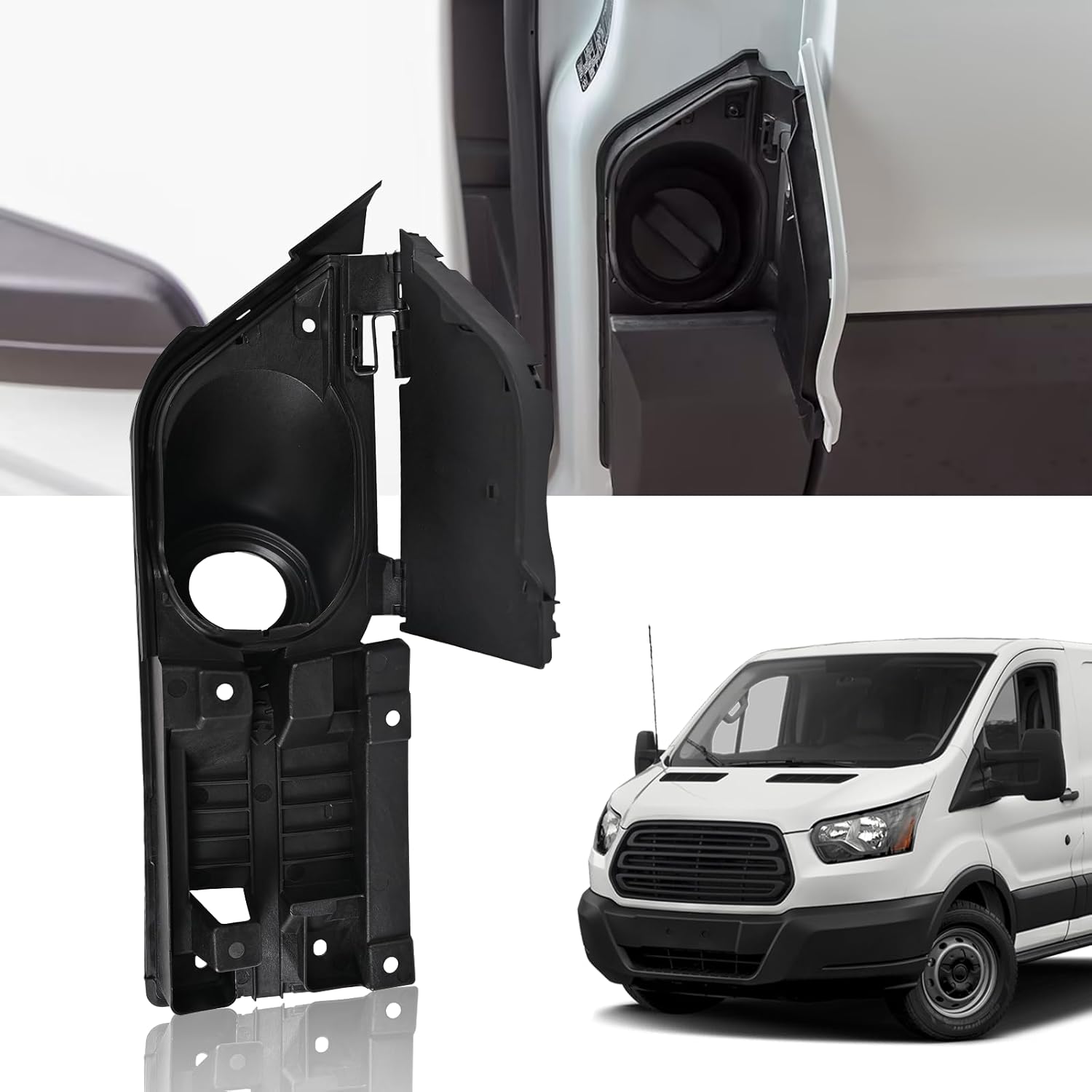 Ford Transit Fuel Door Assembly, Fuel Gas Filler Pocket Door Hinge and Housing Assembly Without Black Cover for Ford Transit 150 250 350 350HD 2015-2023 Gas Door Kit without cover