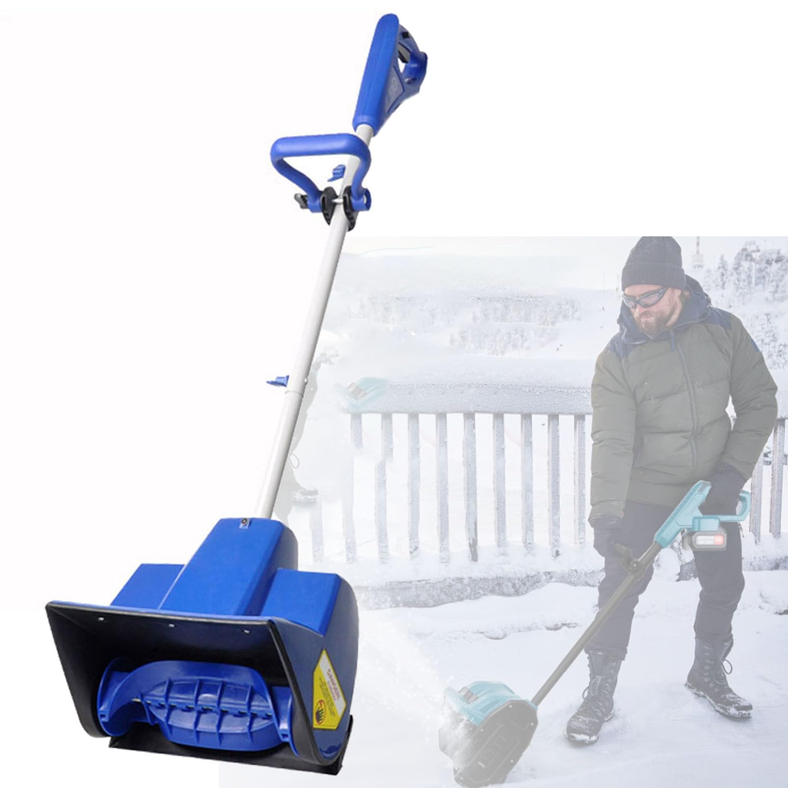 Pala da neve elettrica senza fili, pieghevole, leggera, con batteria e caricabatterie rapido per una facile rimozione della neve