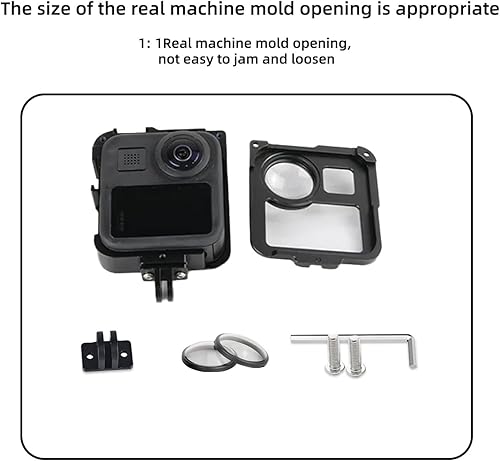 Miniatura 9 de Aleación de aluminio a prueba de polvo batería cubierta cubierta puerta para GoPro Max negro