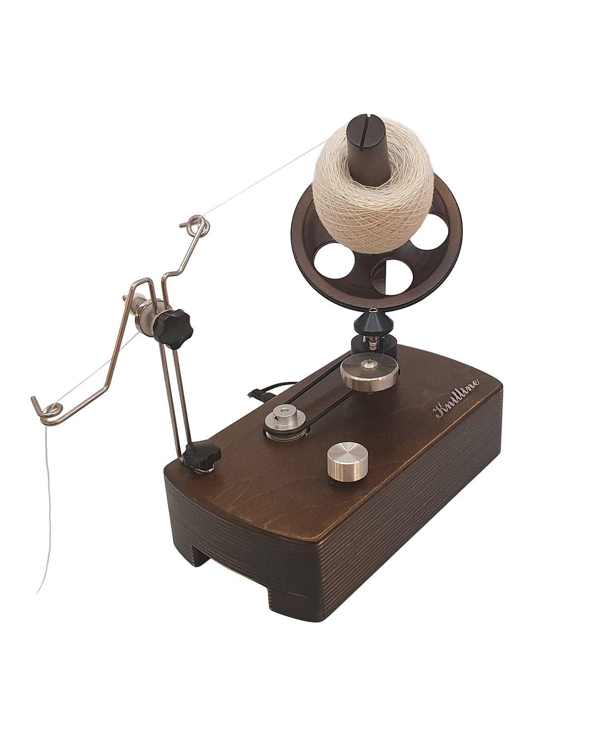Knitline Automatic Yarn Ball Wool Winder Tension Controller, Rotary Motor (Smooth Acceleration/Deceleration) Attached- Quiet Machine Sound, Antique/High-End Design