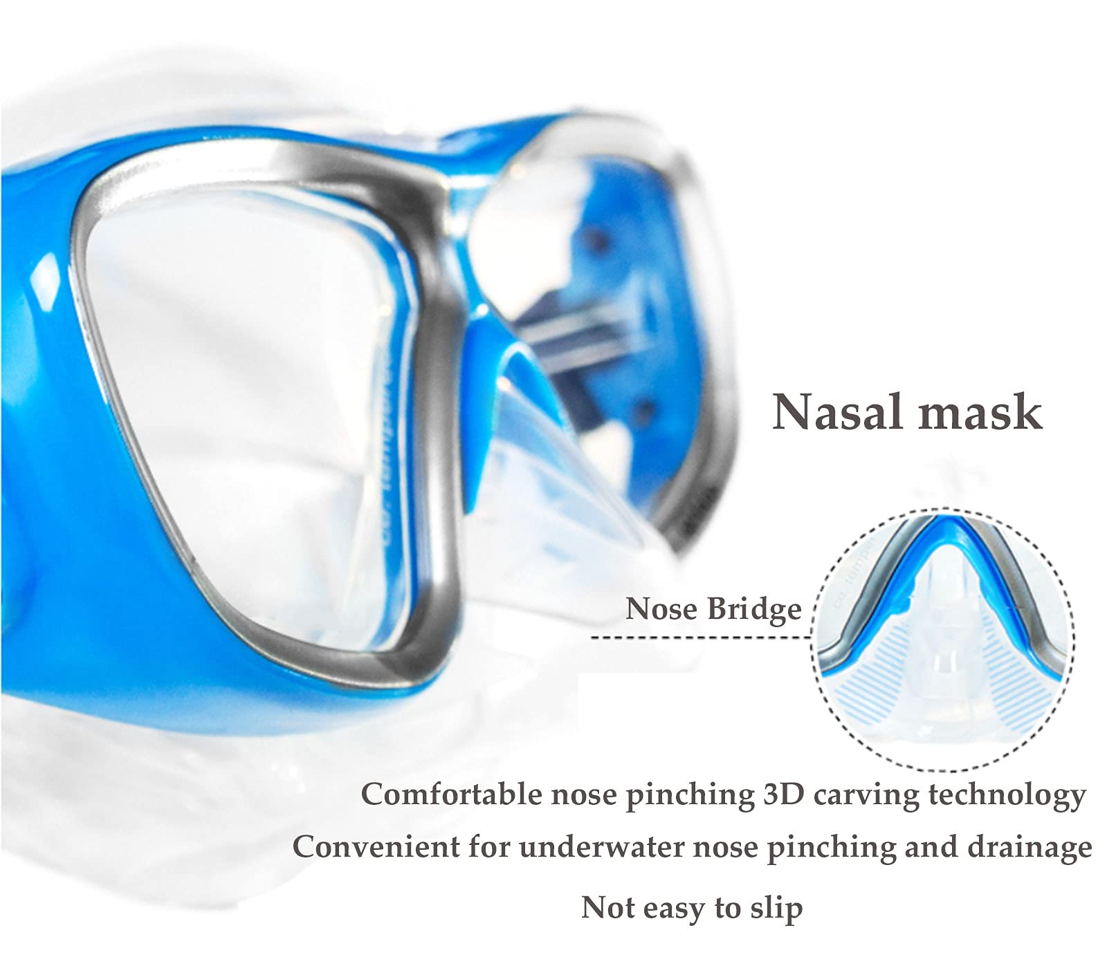 Maschera per immersioni subacquee antiappannamento, immersioni subacqueeVista panoramica ampia, respirazione facile eattrezzatura da snorkeling professionale per adultiNuoto SnorkelingImmersioni