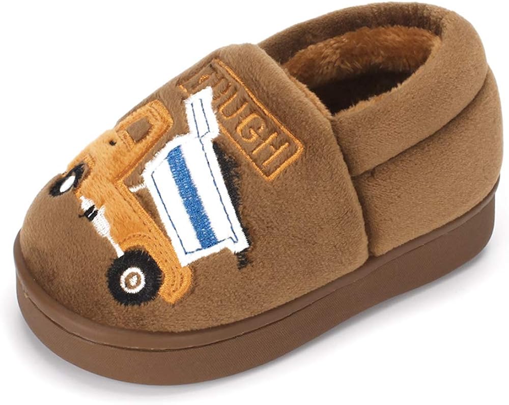  | ESTAMICO Boys Girls Warm Slippers Cartoon Car Kids Winter Indoor Household Shoes | Slippers