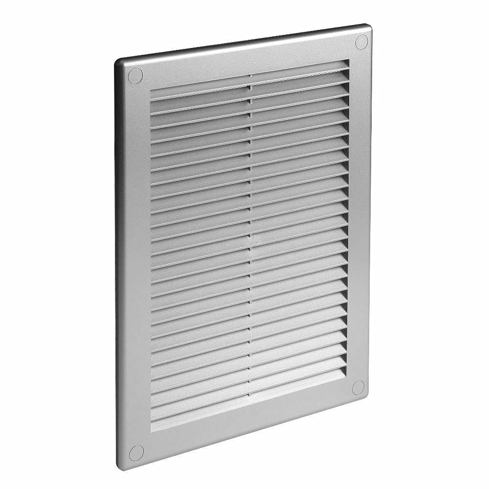 Prostko Ltd Grey Satin Air Vent Grille - 200Mm X 300Mm - Wall Ventilation Cover.