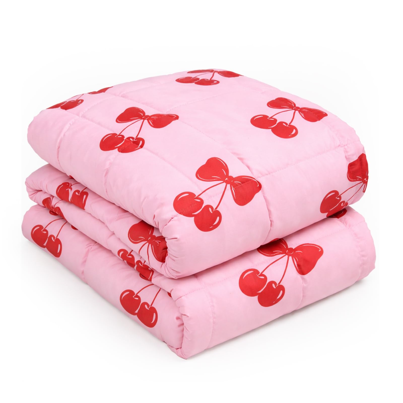 Ohs Kids Cherry Bow 3Kg Weighted Blanket Sensory Sleep Therapy Quilted ThrowPink from B&Q
