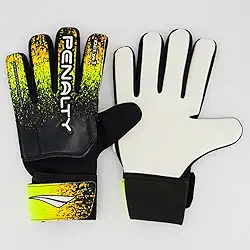 Luva de Goleiro Penalty Adulto Delta 1 Para Todos os Pisos Cor:Preto+Amarelo;Tamanho:10;Gênero:Unissex