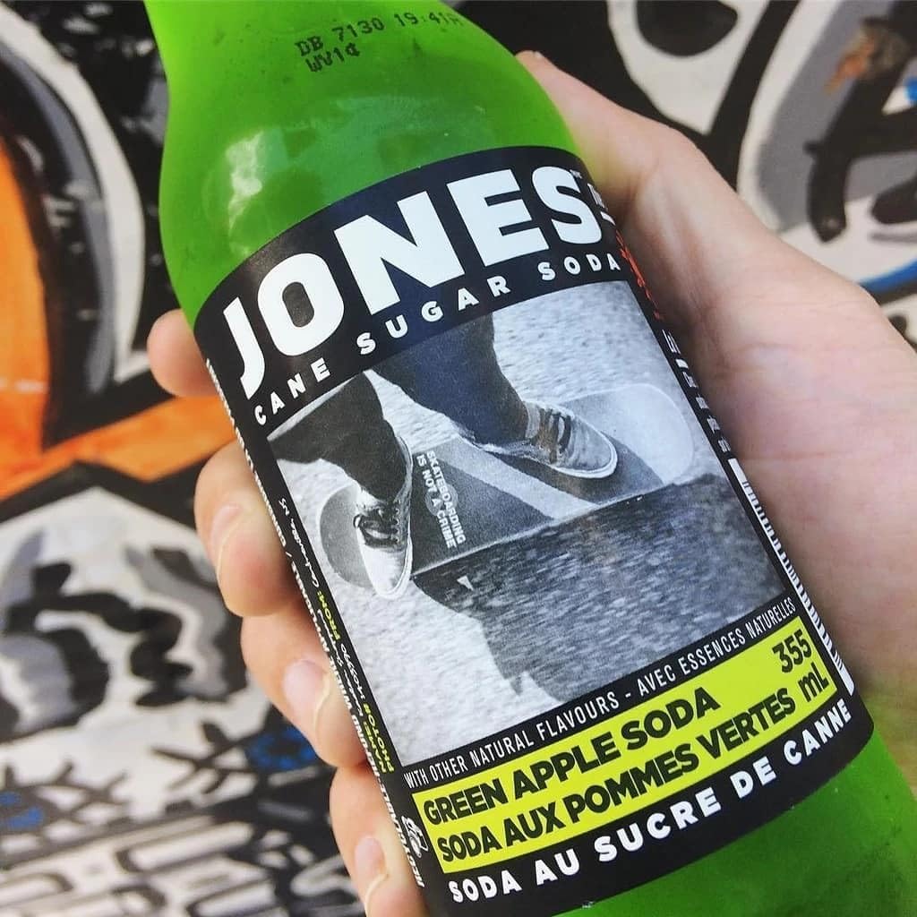 Jones Soda Co. Green Apple Flavor | 12-Pack | The Original Craft Soda | Made with Pure, 100% Cane Sugar | Pop Beverages/Soft Drinks | 12 Oz Glass Bottles