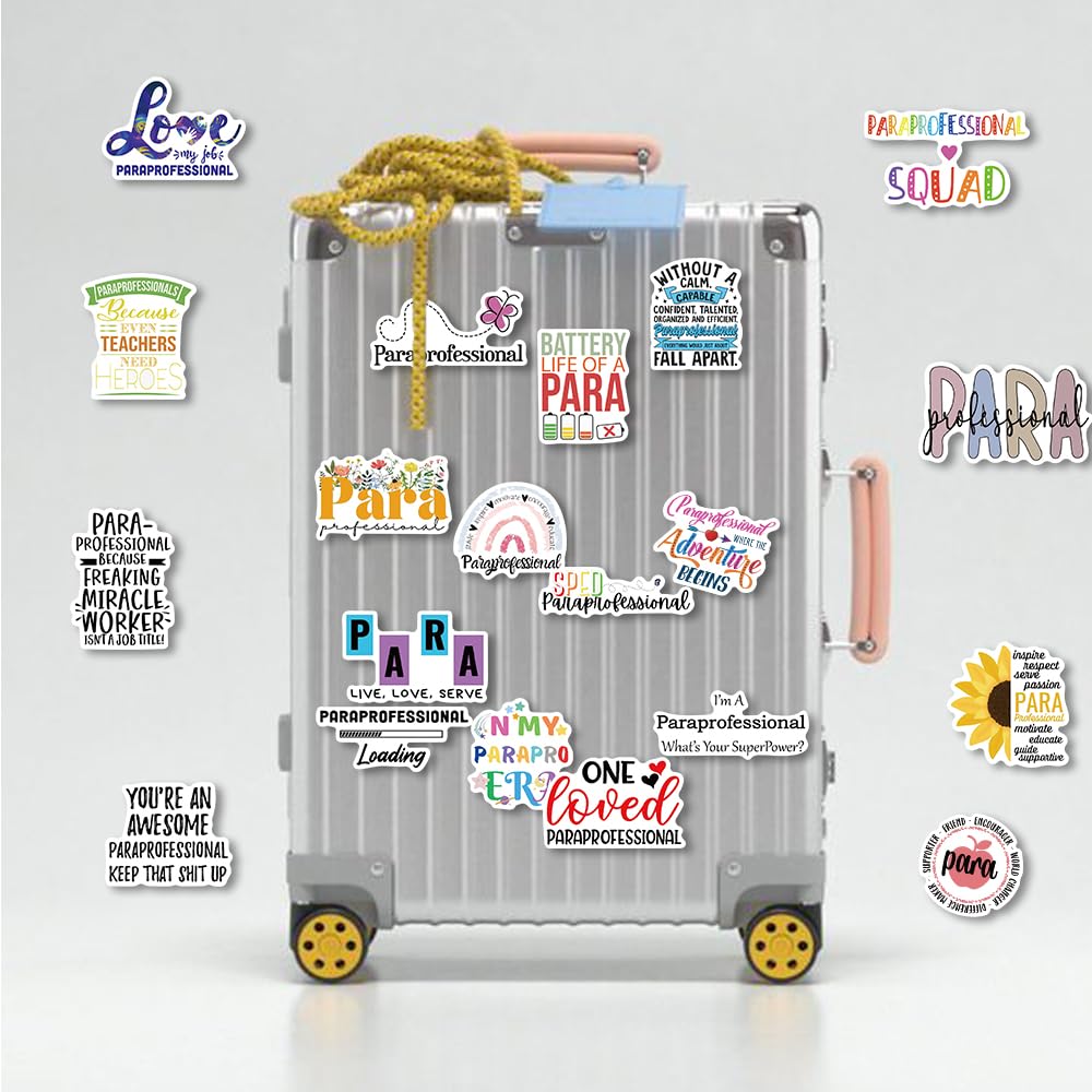 50PCS Paraprofessional Stickers para Sticker Back to School Stickers Teacher Day Sticker Paraprofessional Appreciation Gifts Water Bottle Laptop