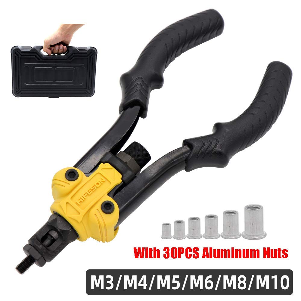 Remachadora La mano del remache tuerca inserto roscado Mandriles Manual de remachadoras Tuerca remachadora for M3 M4 M5 M6 M8 M10 Tuercas Caja de herramientas Remachadora De Tuercas