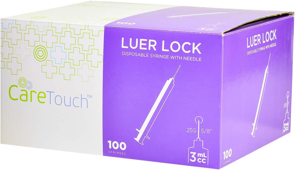 Care Touch Syringes Luer Lock - 3 mL 25G X 5/8" (Pack of 100)