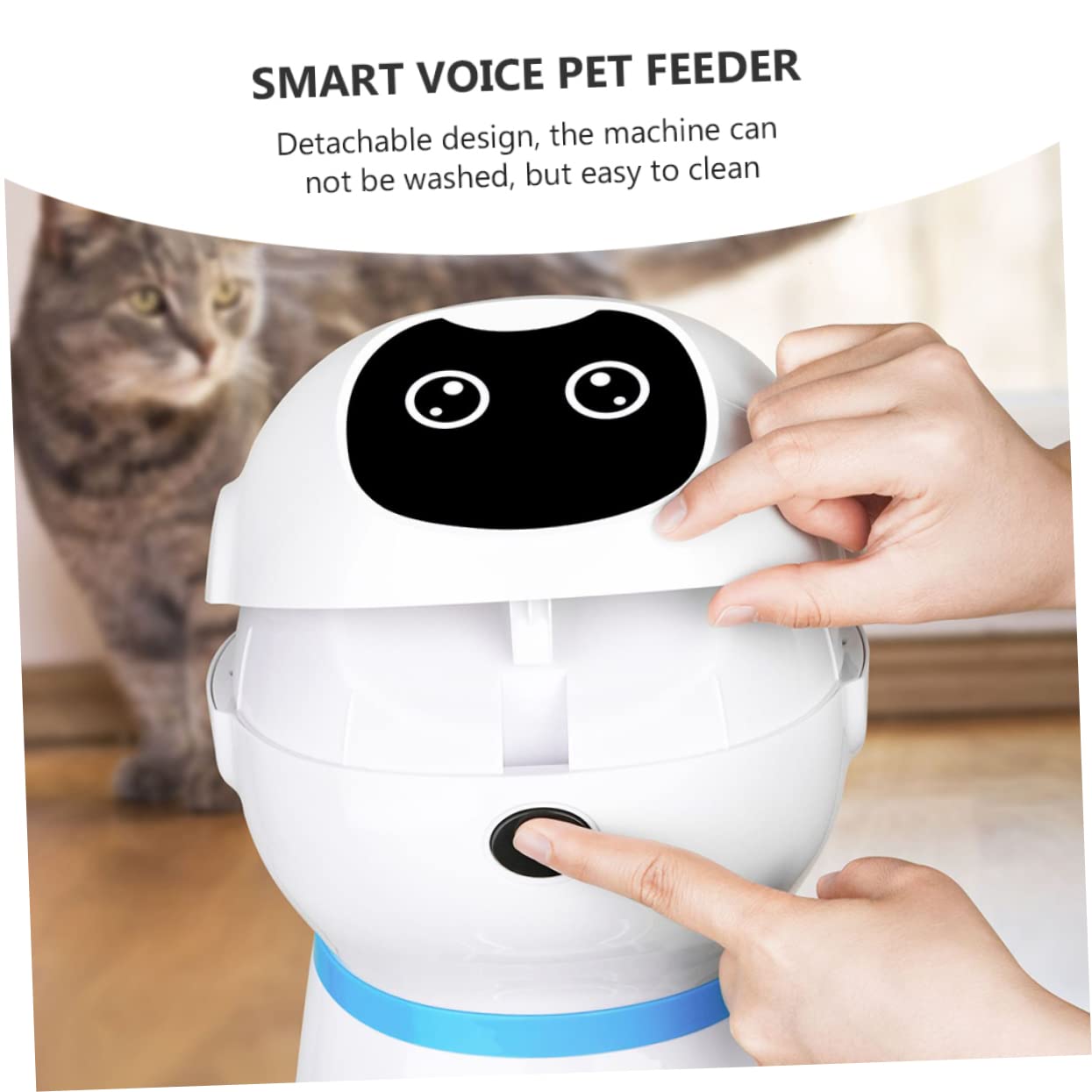 FOMIYES Comedero Automático Diseño de Goma Flexible con Temporizador Digital para Gatos y Alimentación Programable Capacidad 3.5l para Uso Doméstico